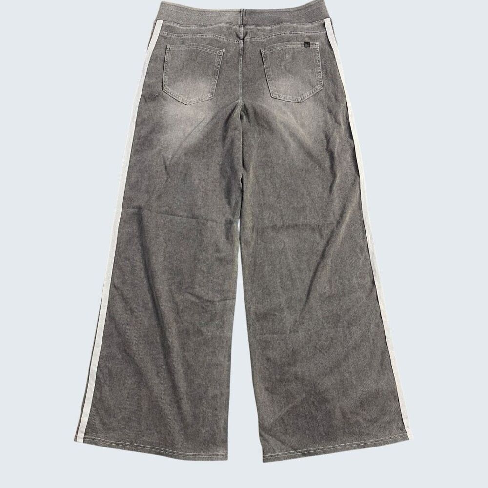 Halara Flex High-Waisted Wide Leg Side Stripe Denim-Look Pants - Grey XL - Picture 10 of 10